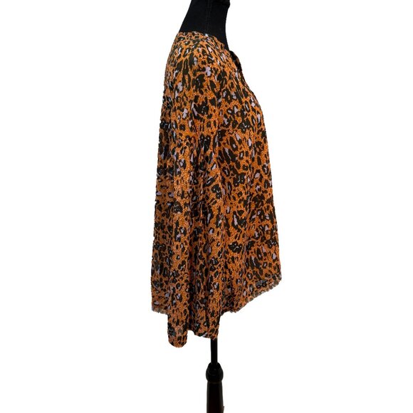 NWT Jessica Simpson Jenna Cheetah Chiffon Blouse XL Crinkled Animal Print - Picture 4 of 5